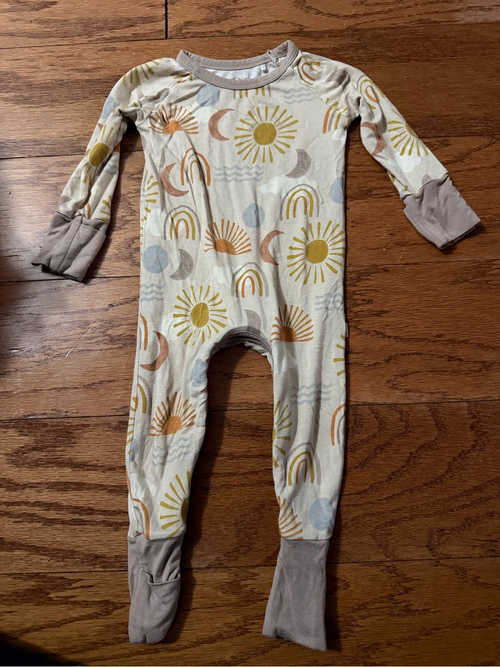 Little Sleepies Cream Sun & Rainbow Footed One-Piece